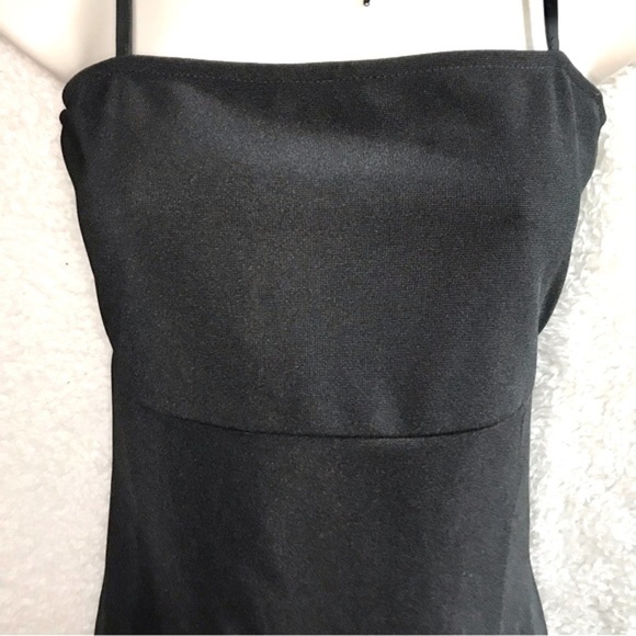 LUCCA COUTURE Black bodycon mini dress Size Medium adjustable spaghetti straps M - Picture 8 of 11